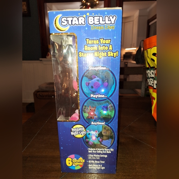 NIB-Ontel Star Belly Dream Lites Stuffed Animal Night Light Magical Pink Unicorn - Picture 2 of 8